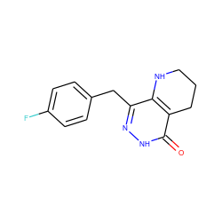 O=c1[nH]nc(Cc2ccc(F)cc2)c2c1CCCN2 ZINC000084729800