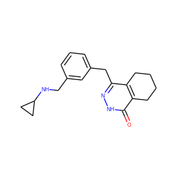 O=c1[nH]nc(Cc2cccc(CNC3CC3)c2)c2c1CCCC2 ZINC000167824521