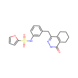 O=c1[nH]nc(Cc2cccc(NS(=O)(=O)c3ccco3)c2)c2c1CCCC2 ZINC000167831195