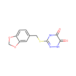 O=c1[nH]nc(SCc2ccc3c(c2)OCO3)[nH]c1=O ZINC000653746717