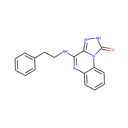 O=c1[nH]nc2c(NCCc3ccccc3)nc3ccccc3n12 ZINC000028638237