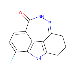 O=c1[nH]nc2c3c([nH]c4c(F)ccc1c43)CCC2 ZINC000150190052