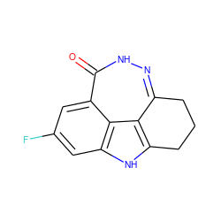 O=c1[nH]nc2c3c([nH]c4cc(F)cc1c43)CCC2 ZINC000150192906