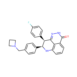 O=c1[nH]nc2c3c(cccc13)N[C@@H](c1ccc(CN3CCC3)cc1)[C@H]2c1ccc(F)cc1 ZINC000117873068