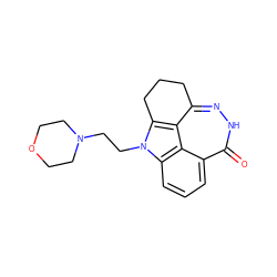 O=c1[nH]nc2c3c(n(CCN4CCOCC4)c4cccc1c34)CCC2 ZINC000150197231