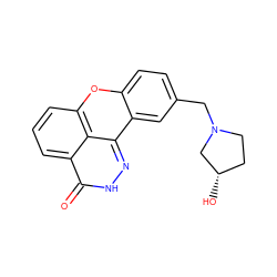 O=c1[nH]nc2c3cc(CN4CC[C@H](O)C4)ccc3oc3cccc1c32 ZINC000034658881