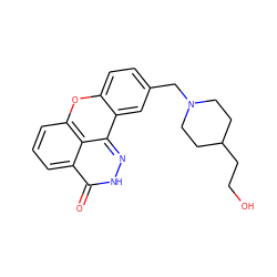 O=c1[nH]nc2c3cc(CN4CCC(CCO)CC4)ccc3oc3cccc1c32 ZINC000035907126