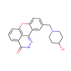 O=c1[nH]nc2c3cc(CN4CCC(O)CC4)ccc3oc3cccc1c32 ZINC000038208554