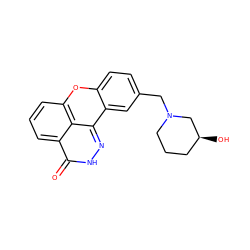 O=c1[nH]nc2c3cc(CN4CCC[C@H](O)C4)ccc3oc3cccc1c32 ZINC000096167438