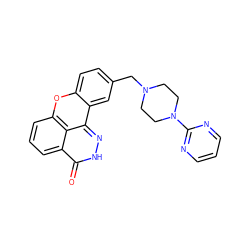 O=c1[nH]nc2c3cc(CN4CCN(c5ncccn5)CC4)ccc3oc3cccc1c32 ZINC000038308928