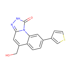 O=c1[nH]nc2cc(CO)c3ccc(-c4ccsc4)cc3n12 ZINC000084602881