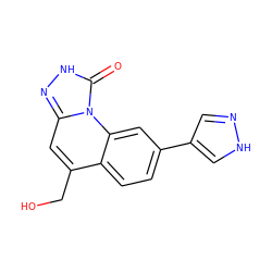 O=c1[nH]nc2cc(CO)c3ccc(-c4cn[nH]c4)cc3n12 ZINC000084602629