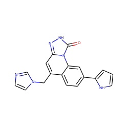 O=c1[nH]nc2cc(Cn3ccnc3)c3ccc(-c4ccc[nH]4)cc3n12 ZINC000084588040