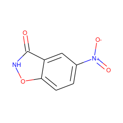 O=c1[nH]oc2ccc([N+](=O)[O-])cc12 ZINC000014980233