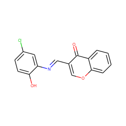 O=c1c(/C=N/c2cc(Cl)ccc2O)coc2ccccc12 ZINC001772626687