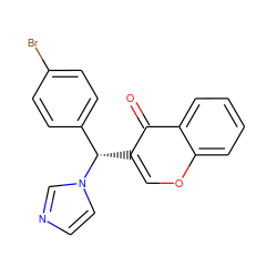 O=c1c([C@@H](c2ccc(Br)cc2)n2ccnc2)coc2ccccc12 ZINC000013675769