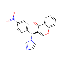 O=c1c([C@H](c2ccc([N+](=O)[O-])cc2)n2ccnc2)coc2ccccc12 ZINC000013675767