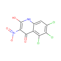 O=c1c([N+](=O)[O-])c(O)[nH]c2cc(Cl)c(Cl)c(Cl)c12 ZINC000013760421