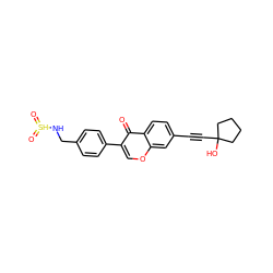 O=c1c(-c2ccc(CN[SH](=O)=O)cc2)coc2cc(C#CC3(O)CCCC3)ccc12 ZINC000169700841