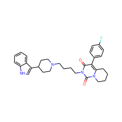 O=c1c(-c2ccc(F)cc2)c2n(c(=O)n1CCCCN1CCC(c3c[nH]c4ccccc34)CC1)CCCC2 ZINC000066103811