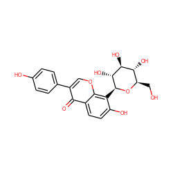 O=c1c(-c2ccc(O)cc2)coc2c([C@@H]3O[C@H](CO)[C@@H](O)[C@H](O)[C@H]3O)c(O)ccc12 ZINC000004098745