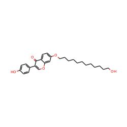 O=c1c(-c2ccc(O)cc2)coc2cc(OCCCCCCCCCCCCO)ccc12 ZINC000013864235