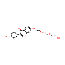 O=c1c(-c2ccc(O)cc2)coc2cc(OCCOCCOCCO)ccc12 ZINC000013864236