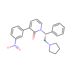 O=c1c(-c2cccc([N+](=O)[O-])c2)cccn1[C@@H](CN1CCCC1)c1ccccc1 ZINC000013436630