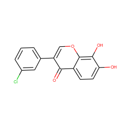 O=c1c(-c2cccc(Cl)c2)coc2c(O)c(O)ccc12 ZINC000028875563