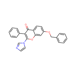 O=c1c(-c2ccccc2)c(-n2ccnc2)oc2cc(OCc3ccccc3)ccc12 ZINC000014946795