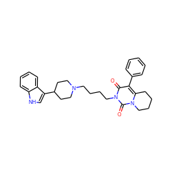 O=c1c(-c2ccccc2)c2n(c(=O)n1CCCCN1CCC(c3c[nH]c4ccccc34)CC1)CCCC2 ZINC000066104105