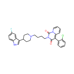 O=c1c(-c2ccccc2Cl)c2ccccn2c(=O)n1CCCCN1CCC(c2c[nH]c3ccc(F)cc23)CC1 ZINC000299857690