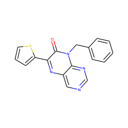 O=c1c(-c2cccs2)nc2cncnc2n1Cc1ccccc1 ZINC000004239110