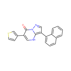 O=c1c(-c2ccsc2)c[nH]c2c(-c3cccc4ccccc34)cnn12 ZINC000100932590