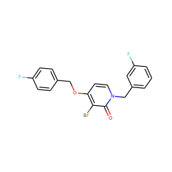 O=c1c(Br)c(OCc2ccc(F)cc2)ccn1Cc1cccc(F)c1 ZINC000048998442