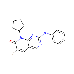 O=c1c(Br)cc2cnc(Nc3ccccc3)nc2n1C1CCCC1 ZINC001772603655