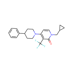 O=c1c(C(F)(F)F)c(N2CCC(c3ccccc3)CC2)ccn1CC1CC1 ZINC000115092670