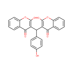 O=c1c(C(c2ccc(O)cc2)c2c(O)oc3ccccc3c2=O)c(O)oc2ccccc12 ZINC000005835069