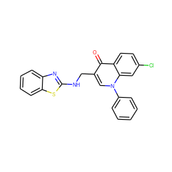 O=c1c(CNc2nc3ccccc3s2)cn(-c2ccccc2)c2cc(Cl)ccc12 ZINC000096170266