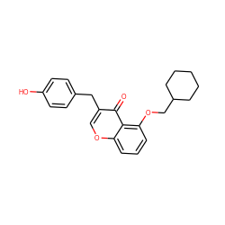 O=c1c(Cc2ccc(O)cc2)coc2cccc(OCC3CCCCC3)c12 ZINC000049853489