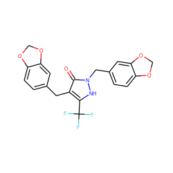 O=c1c(Cc2ccc3c(c2)OCO3)c(C(F)(F)F)[nH]n1Cc1ccc2c(c1)OCO2 ZINC000028766454