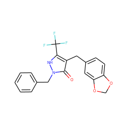 O=c1c(Cc2ccc3c(c2)OCO3)c(C(F)(F)F)[nH]n1Cc1ccccc1 ZINC000148068460