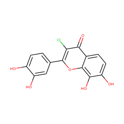 O=c1c(Cl)c(-c2ccc(O)c(O)c2)oc2c(O)c(O)ccc12 ZINC000013586387