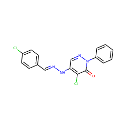 O=c1c(Cl)c(N/N=C/c2ccc(Cl)cc2)cnn1-c1ccccc1 ZINC000004039492