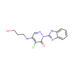 O=c1c(Cl)c(NCCCO)cnn1-c1nc2ccccc2[nH]1 ZINC000003267986