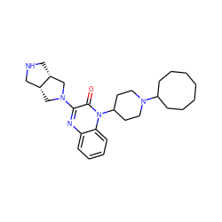 O=c1c(N2C[C@@H]3CNC[C@@H]3C2)nc2ccccc2n1C1CCN(C2CCCCCCC2)CC1 ZINC000114709361