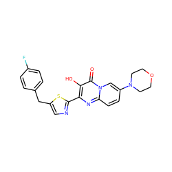 O=c1c(O)c(-c2ncc(Cc3ccc(F)cc3)s2)nc2ccc(N3CCOCC3)cn12 ZINC000058592358