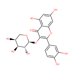 O=c1c(O[C@@H]2OC[C@H](O)[C@H](O)[C@H]2O)c(-c2ccc(O)c(O)c2)oc2cc(O)cc(O)c12 ZINC000006569127