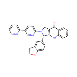 O=c1c2c([nH]c3ccccc13)[C@H](c1ccc3c(c1)CCO3)N(c1ccc(-c3ccccn3)cn1)C2 ZINC000013612975