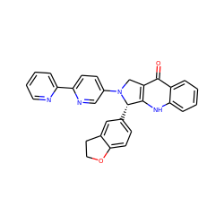 O=c1c2c([nH]c3ccccc13)[C@H](c1ccc3c(c1)CCO3)N(c1ccc(-c3ccccn3)nc1)C2 ZINC000013613013